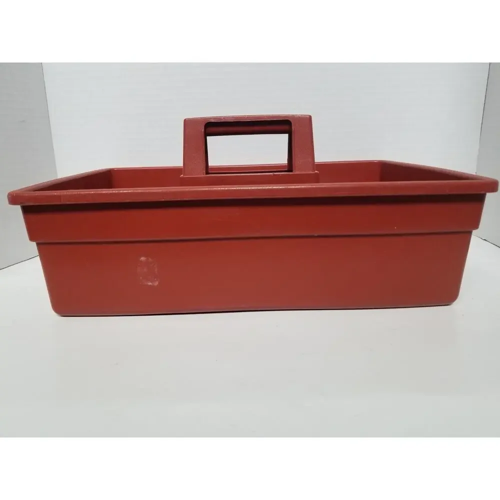 VTG Rubbermaid Burnt Orange Divided Caddy Retro Kitchen Gardening Tool Cleaning